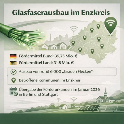 Fördermittel sichern Glasfaserausbau in elf Enzkreis-Kommunen